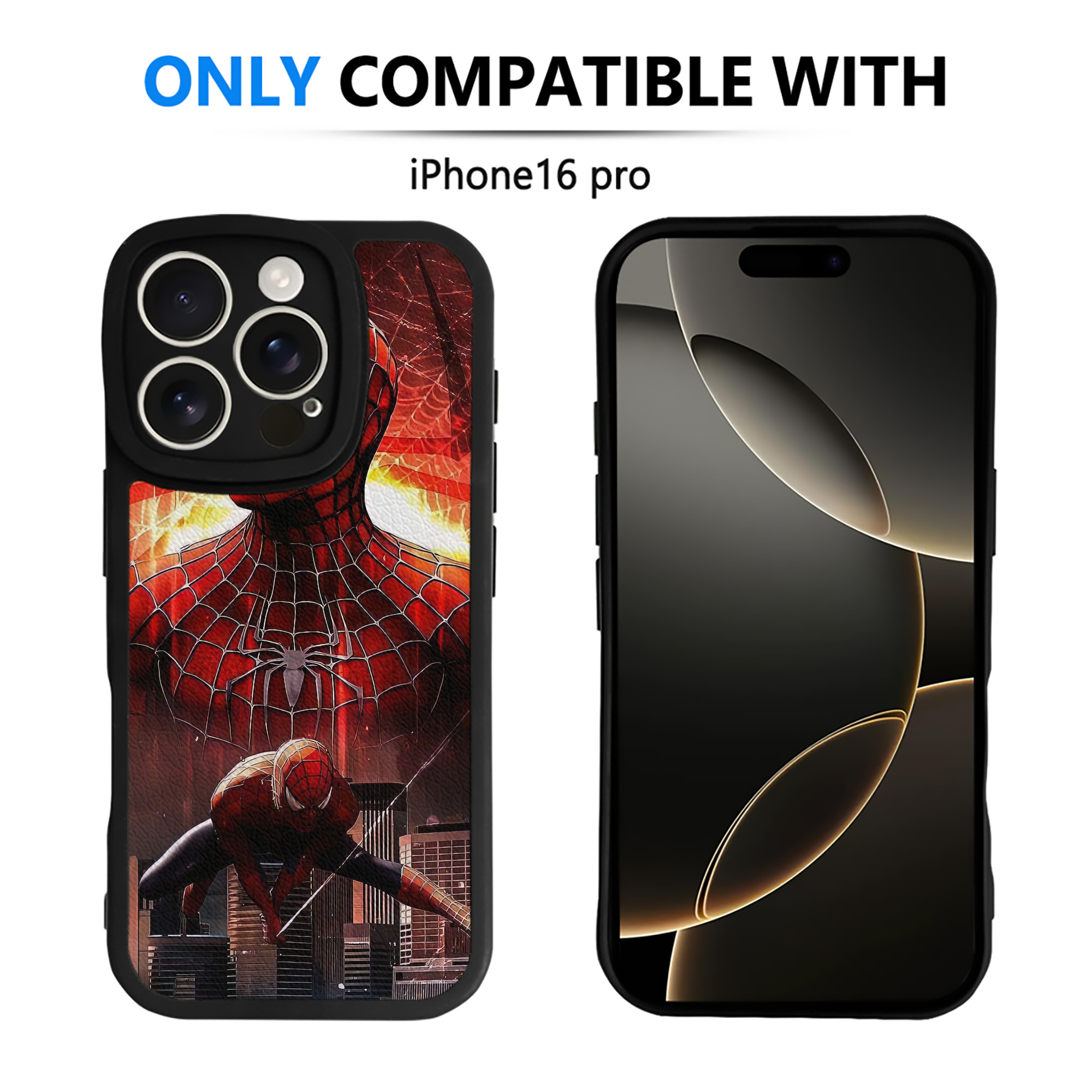 （画像用） Spider Man スパイダーマン 【iPhone 16シリーズ対応】シリコンスマホケース（レザー調） 材質：シリコン